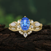 The Sumptuous Oval - Cut 6 Prong Sapphire Halo Ring